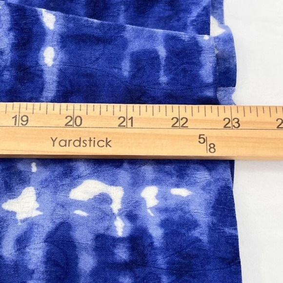 Anthropologie Eva Franco Pencil Skirt 10 Blue Tie Dye Pleated Front Casual Boho - Picture 9 of 9